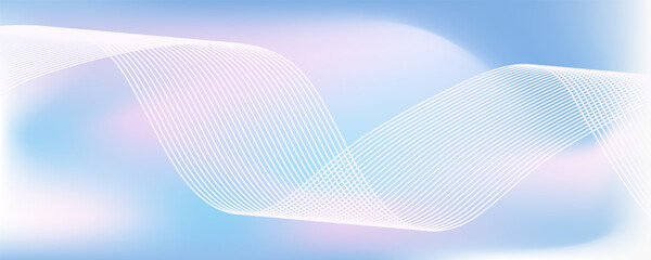 Abstract blue gradient background with shining lines waves. Minimalist background for banner, poster, cover, brochure, flyer, website. modern