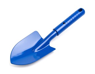 Blue trowel isolated on white