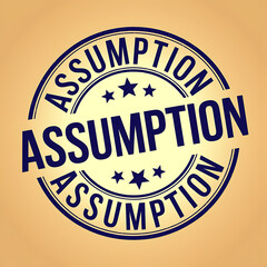 Obraz premium Blue Assumption Stamp Graphic with Stars on Beige Background