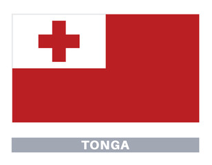 Fototapeta premium Flag of tonga . Flag icon. Standard colors. Standard size. Rectangular flag.