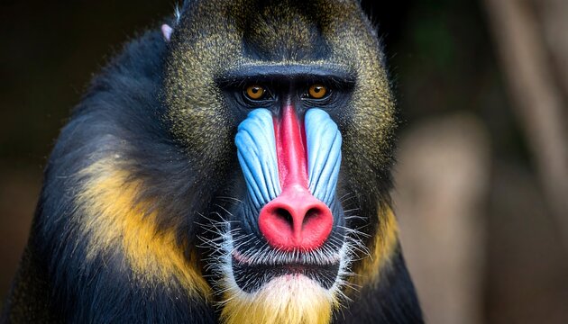 Close-up of mandrill face (1)