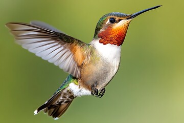 Fototapeta premium Hummingbird feeding action nature wildlife photography outdoor environment close-up view vibrant colors