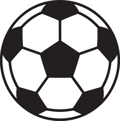 Classic Soccer Ball Vector Illustration in Black and White, Football Icon Design