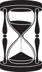 Hourglass Sand Timer Vector Silhouette, Classic Time Measurement Icon