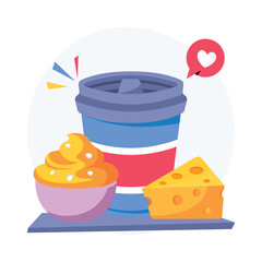 Fresh Dairy Products Concept Style illustrations. EPS 10 File