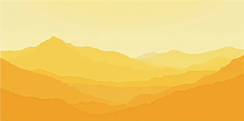 Warm golden hills with sunrise and soft light in a peaceful mountain view