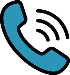 Phone Call Icon Vector Illustration, Communication and Contact Symbol with Signal Waves