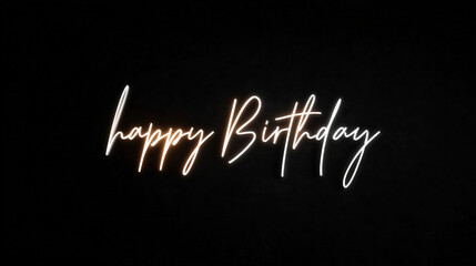 Happy birthday neon script