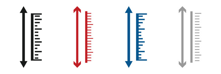 adjustable flat height icon. adjust length symbol. size adjustment arrow sign, information sign.
