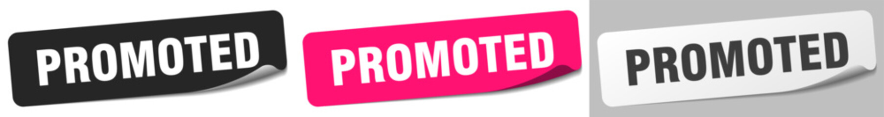 promoted sticker. promoted sticker set on white background