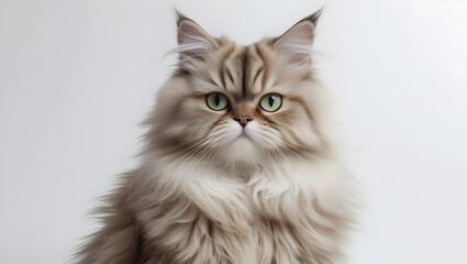 Fototapeta premium Cat with green eyes isolated on transparent background 