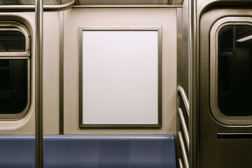 a mockup ready image of a subway billboard poster frame