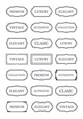 Elegant Vintage Gold Frame Label Set for Premium Branding and Packaging Design