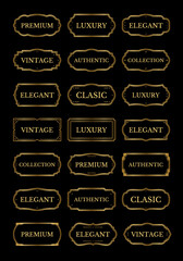 Elegant Vintage Gold Frame Label Set for Premium Branding and Packaging Design