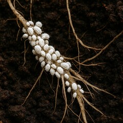 Mealybugs on plant roots – garden pest infestation macro photo