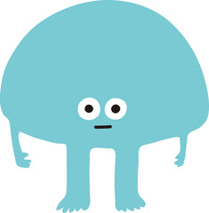 Mint Colored Cute Monster Vector