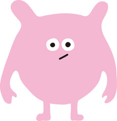 Cute Pink Monster Character for Kids