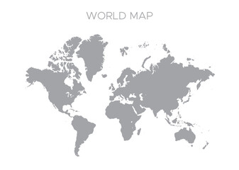 Grey World Map – High-Resolution Vector and Transparent PNG