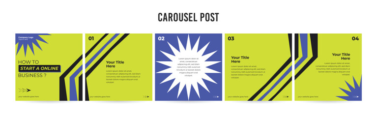Stunning Carousel Post Template, Editable Social Media Layout Design, business Instagram & Linkedin Carousel Post, Template eps 10.