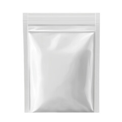 Blank white packaging pouch with zipper mockup for product branding and design presentation transparent
