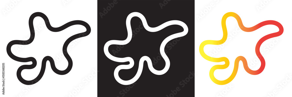 Poster abstract blob organic shapes. fluid black, white, and color bubbles. vector for websites, mobile int