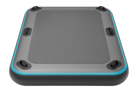 Inflatable swim raft with anchor points and non-slip surface