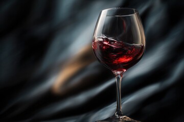 Red wine swirling in a glass