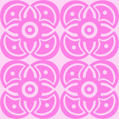 Minimal pink floral pattern with simplified blossom shapes on soft pink background, perfect for elegant and feminine design