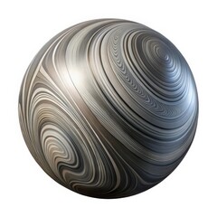 Abstract swirled metal sphere isolated on white background