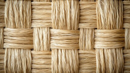 Natural sisal weave basketwork pattern traditional handcraft fiber texture earthy neutral tones sustainable material background