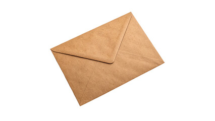 Brown Kraft Paper Envelope Isolated on Transparent Background