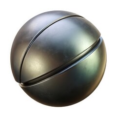 Metallic sphere divided in two isolated on white background