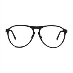 Fototapeta premium minimal and simple Black spectacles front location vector art silhouette 