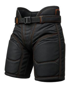Padded hockey pants with reinforced seams and adjustable belt loops