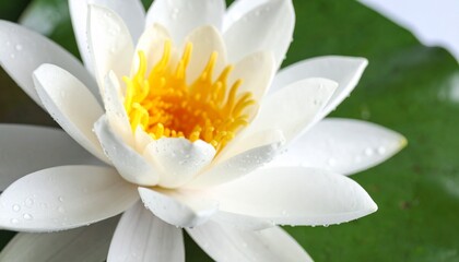 Fototapeta premium A stunning close-up of a white lotus flower,