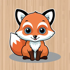 adorable baby fox illustration