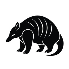 Pangolin Silhouette Vector Icon – Scaled Mammal Wildlife Outline