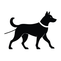 Silhouette of Dog Walking on Leash