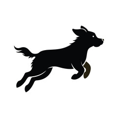 Running Puppy Silhouette in Park