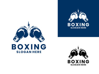 Glove Boxing logo design vector template. Boxing club logo. Fight logo icon