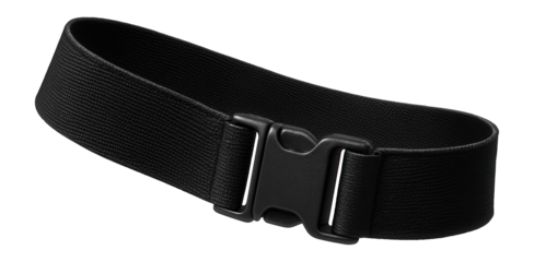 Elastic karate belt with a plastic buckle for quick release during practice