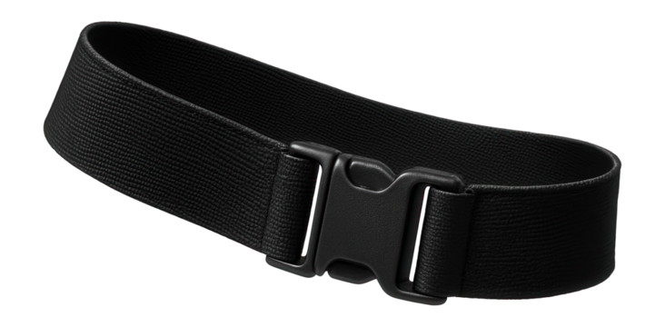 Elastic karate belt with a plastic buckle for quick release during practice
