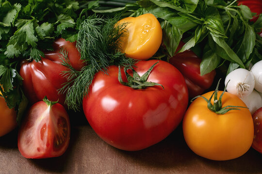 Fresh Tomatoes Herbs Vegetables Healthy Ingredients