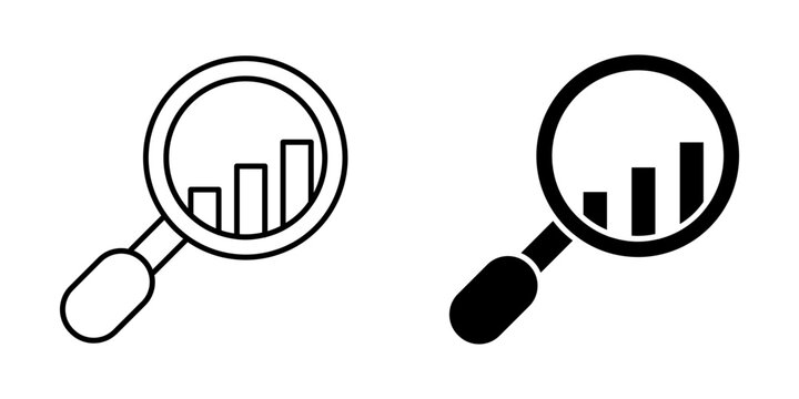 Analysis Icon set. Symbol isolated white background. vector illustration. color editable.