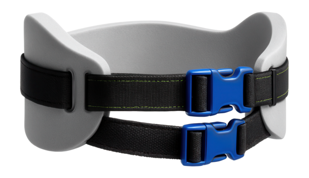 Polyethylene foam swim belt with dual strap system for aqua jogging