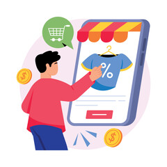 In-store Shopping  Concept Style illustrations. EPS 10 File  