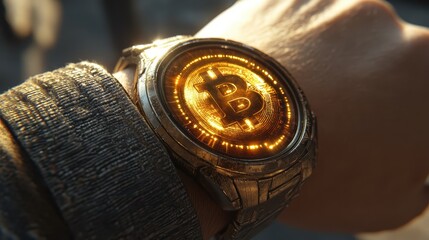 Elegant Wristwatch with Intricate Details and Warm Tones