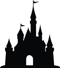 Silhouette fairytale castle vector illustration for children story books design vector Illustrator