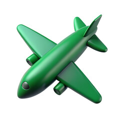 Fototapeta premium Vivid Green Passenger Aeroplane Icon 3D Render