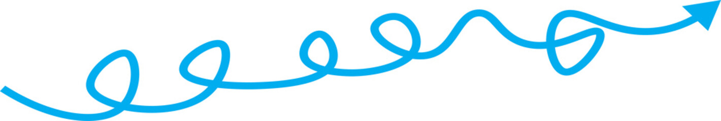 Blue wavy arrow progressing upwards
